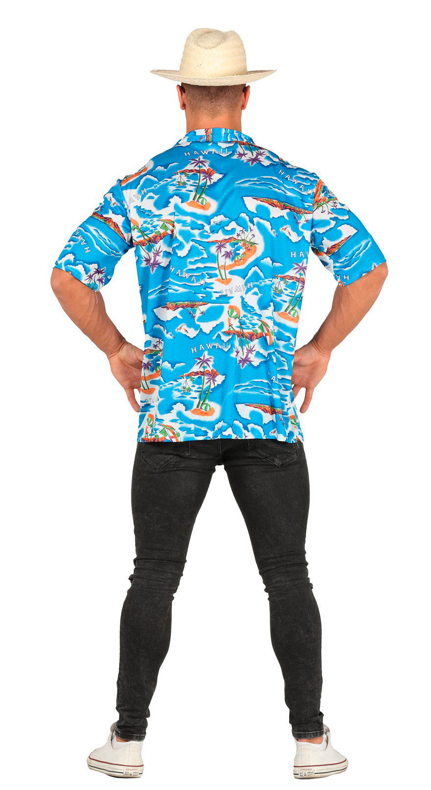 GP80235 – Sommer Oase Paradiesische Insel Urlaub – Größe: 52 - 54 (L) – Farbe: Blau