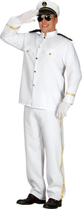 Kapitän Kostüm für Herren mit Mütze weiß