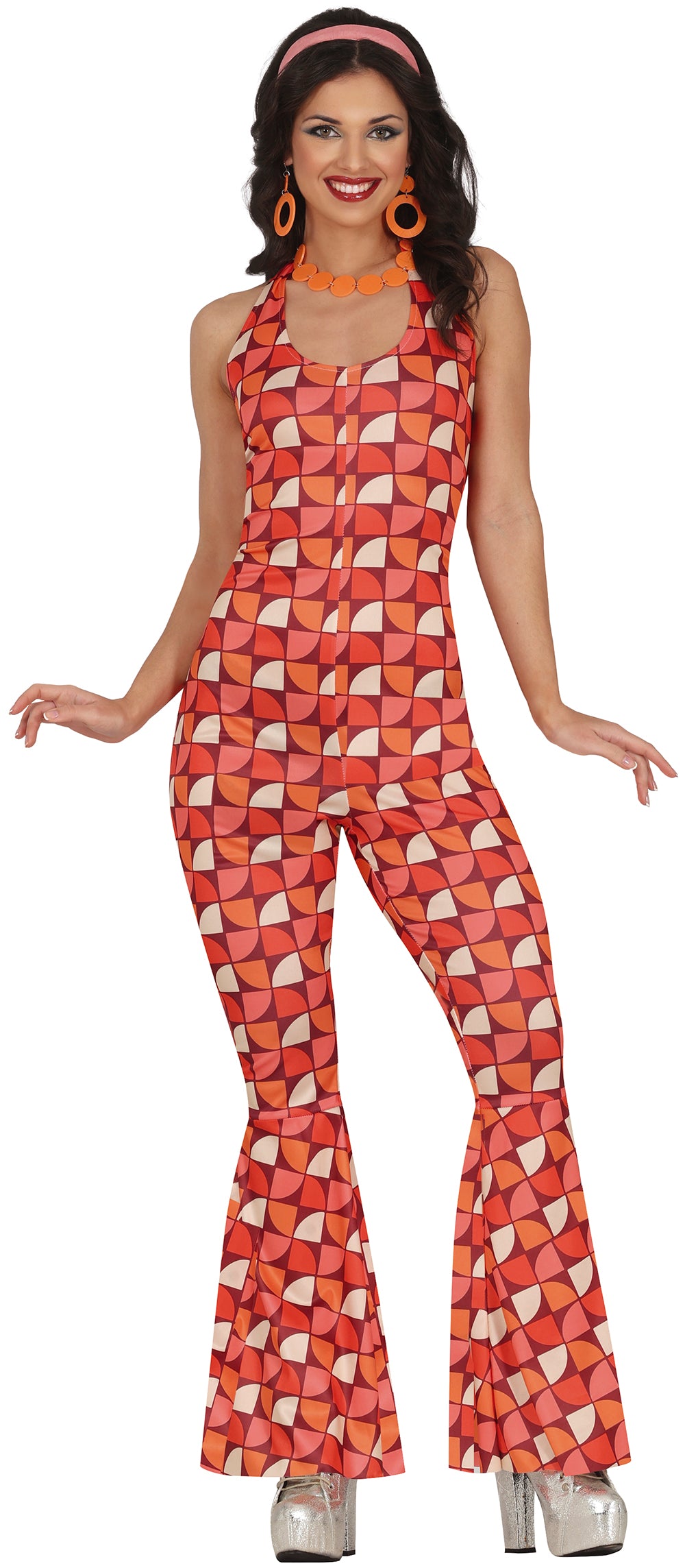 GP80243 – Disco Kostüm 70er Jahre Retro – Größe: 38 - 40 (M) – Farbe: Orange