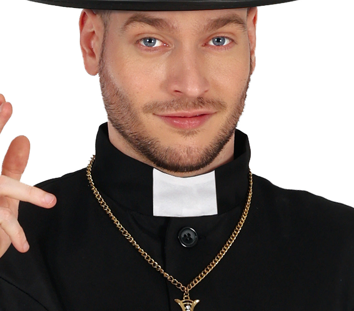 GP80249 – Priester Kostüm Kleriker Karneval Mittelalter – Größe: 52 - 54 (L), 54 - 56 (XL) – Farbe: Schwarz