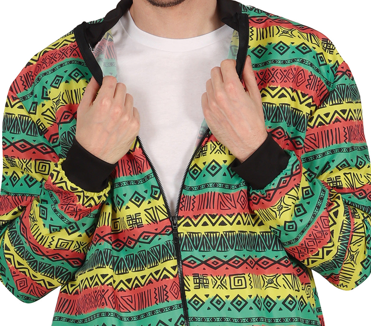 GP80258 – Rastafarian Karneval Farbenfrohes Kostüm – Größe: 48 - 50 (M) – Farbe: Mehrfarbig