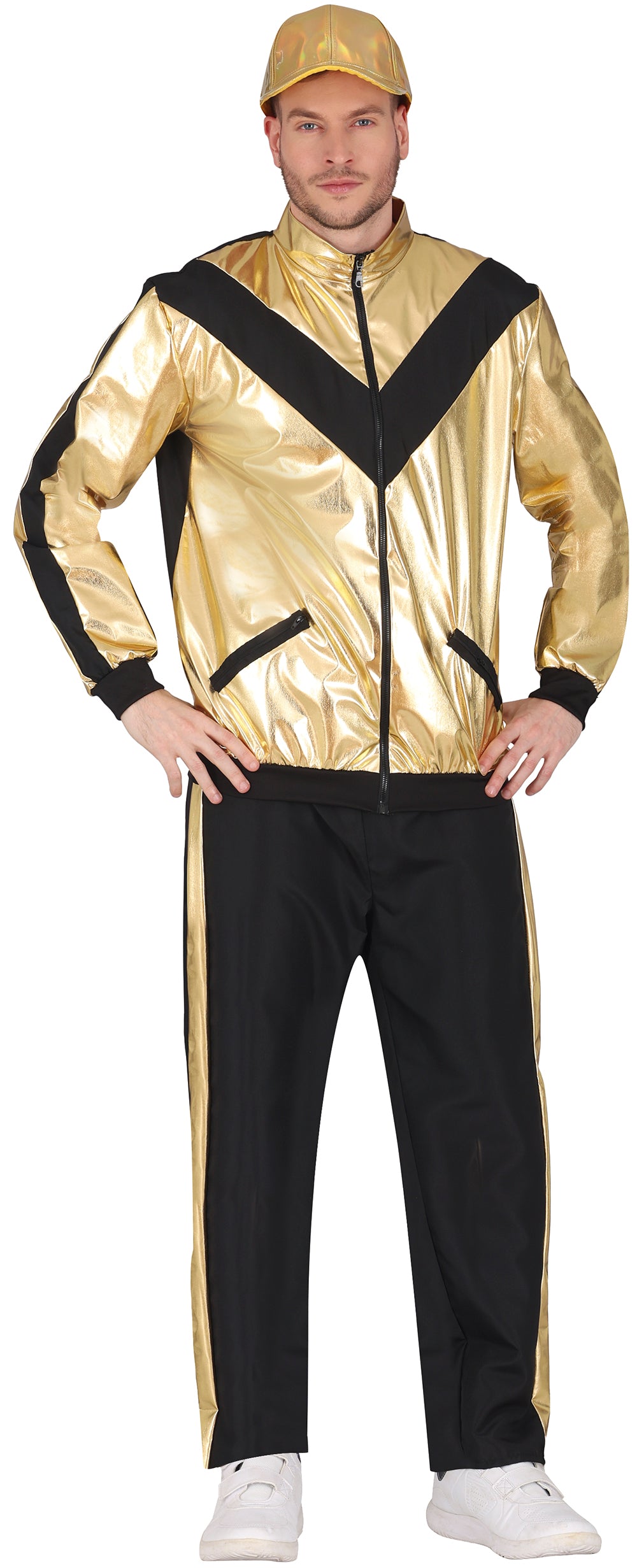 GP80267 – 80s Retro Glanzanzug Kostüm Gold – Größe: 48 - 50 (M) – Farbe: Gold