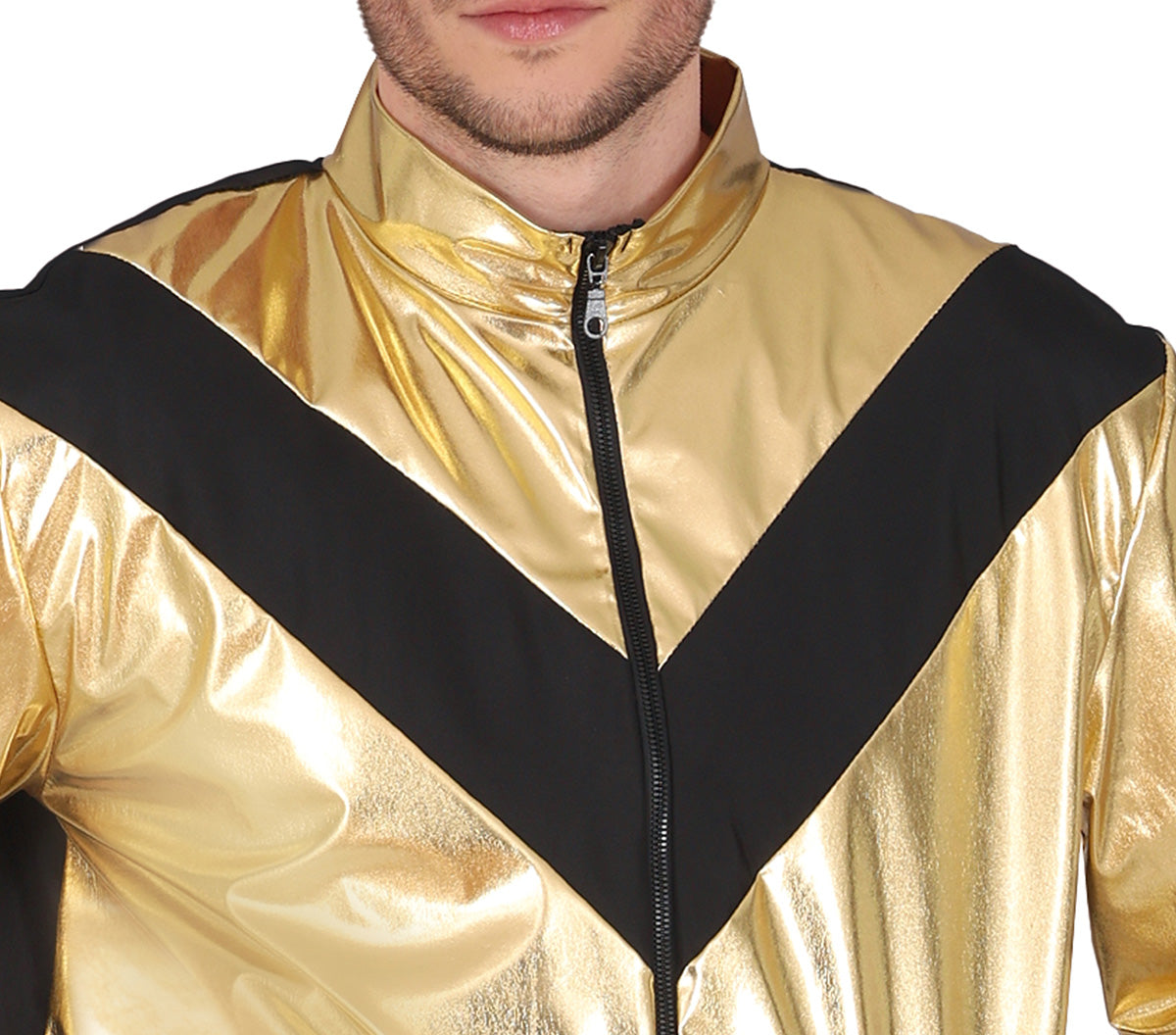 GP80267 – 80s Retro Glanzanzug Kostüm Gold – Größe: 48 - 50 (M) – Farbe: Gold