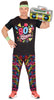 GP80292 – 80S DJ Partyoutfit Neon Prints Karneval – Größe: 48 - 50 (M) – Farbe: Schwarz