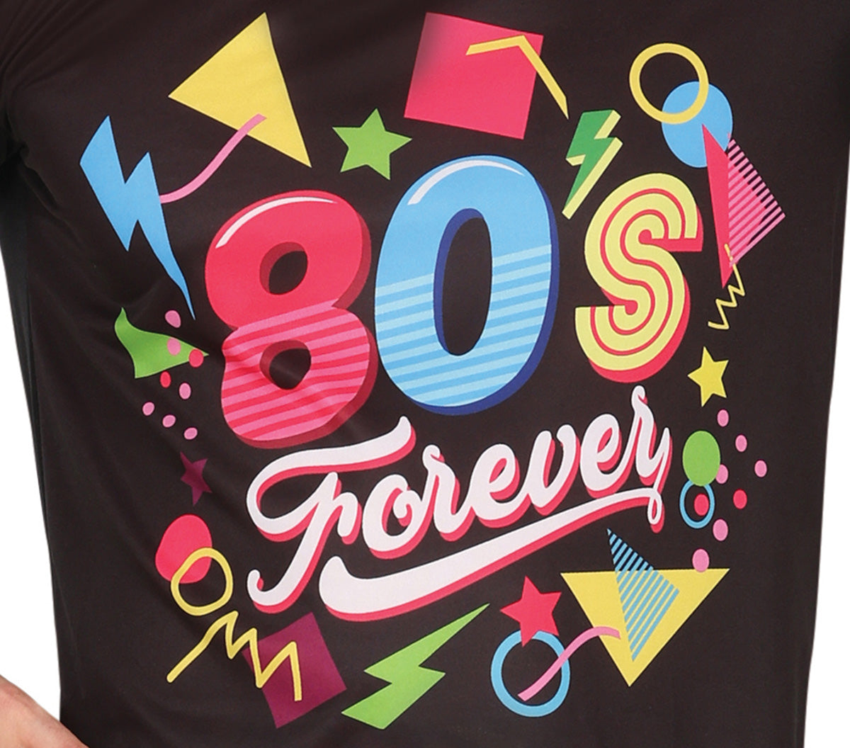 GP80292 – 80S DJ Partyoutfit Neon Prints Karneval – Größe: 48 - 50 (M) – Farbe: Schwarz