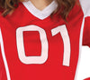 GP80355 – Rugbystar Spielerin Kostüm Rot – Größe: 36 - 38 (S) – Farbe: Rot