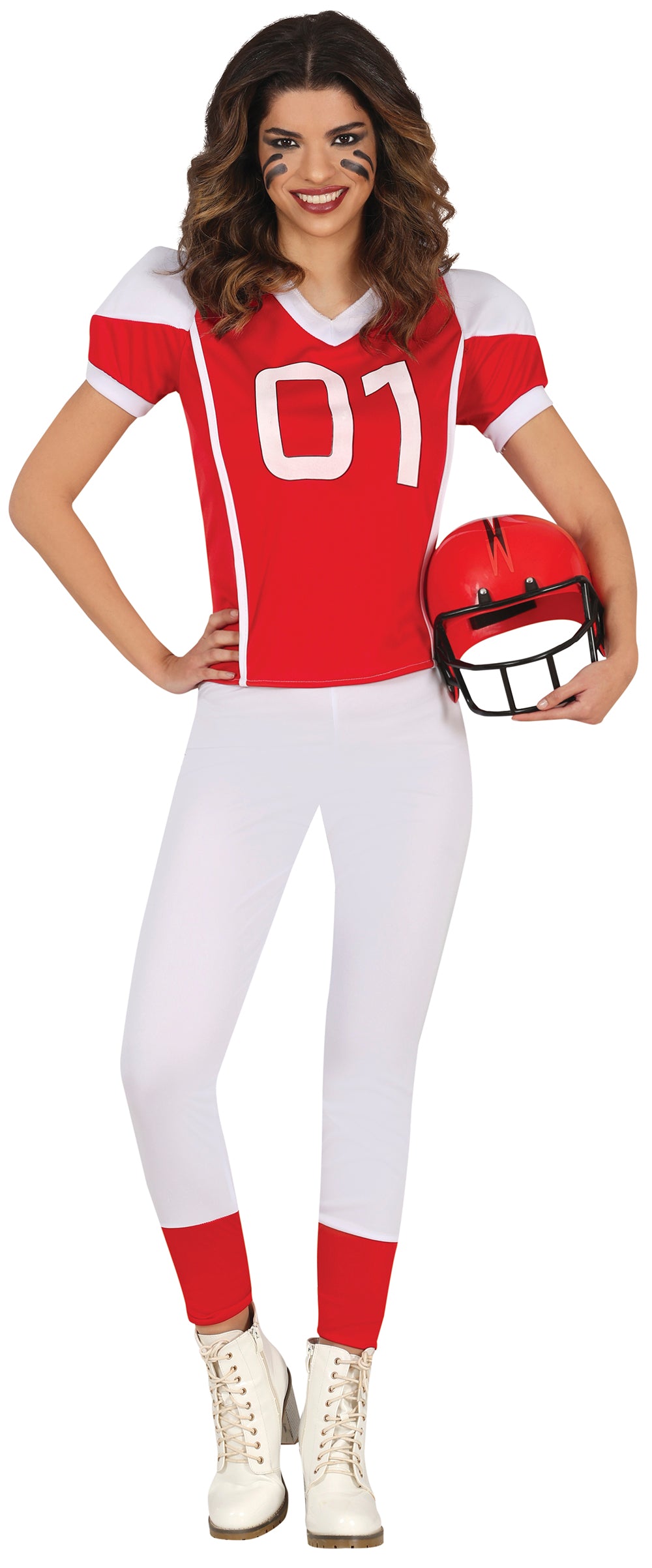 GP80355 – Rugbystar Spielerin Kostüm Rot – Größe: 38 - 40 (M) – Farbe: Rot