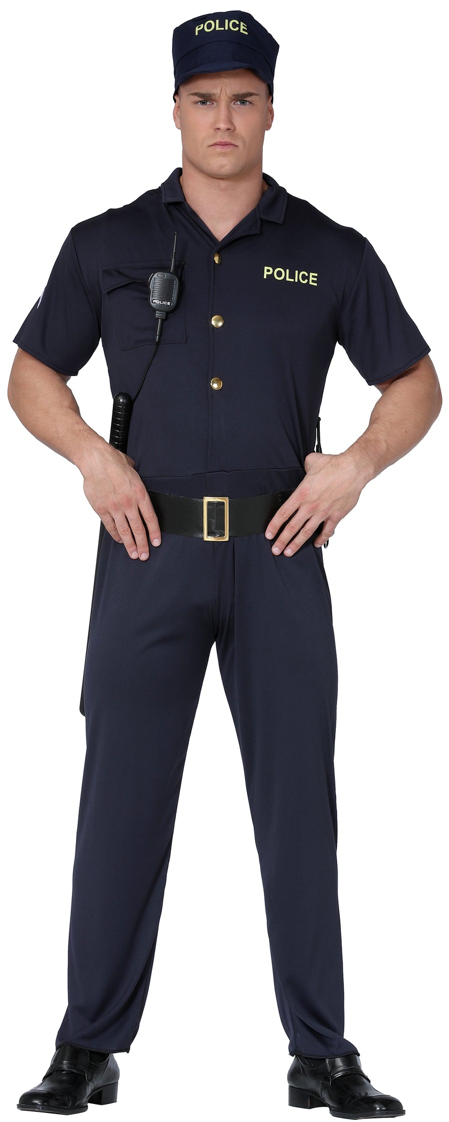 Polizist Kostüm für Herren mit Mütze