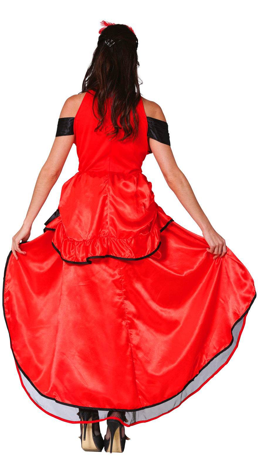 GP80374 – Cowboy Tänzerin Kleid Karneval – Größe: 42 - 44 (L) – Farbe: Rot