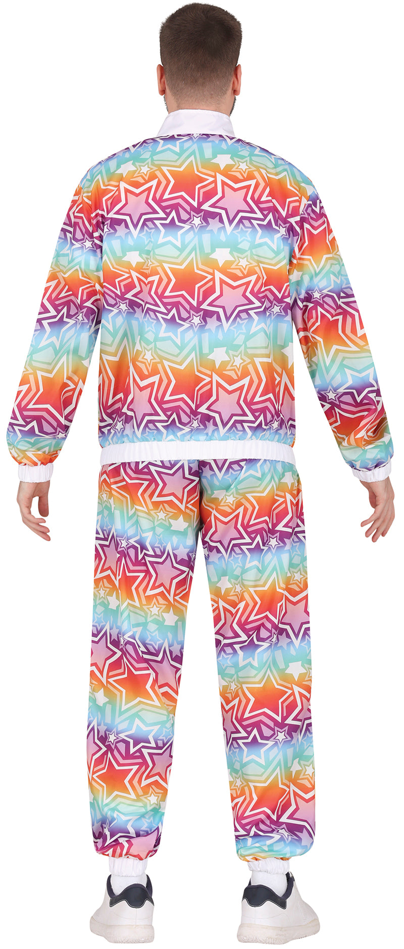 GP80378 – Retro 80s Kostüm Buntes Sterne-Muster Neon – Größe: 48 - 50 (M) – Farbe: Mehrfarbig