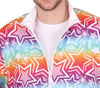 GP80378 – Retro 80s Kostüm Buntes Sterne-Muster Neon – Größe: 48 - 50 (M) – Farbe: Mehrfarbig
