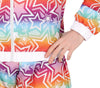 GP80378 – Retro 80s Kostüm Buntes Sterne-Muster Neon – Größe: 48 - 50 (M) – Farbe: Mehrfarbig