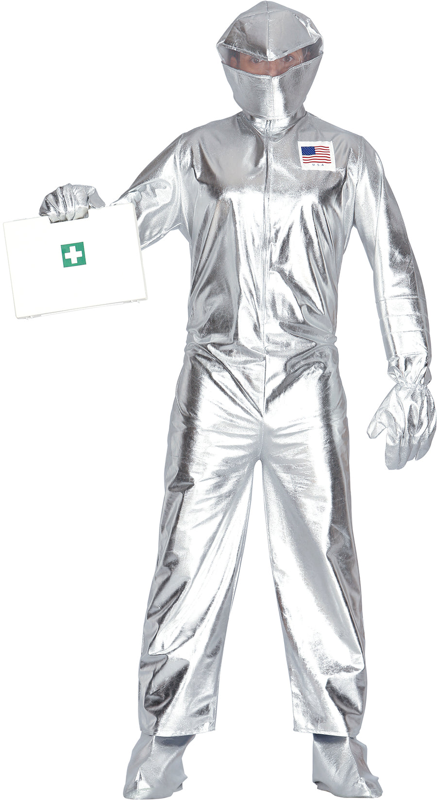 Astronaut Kostüm für Herren silber mit Helm