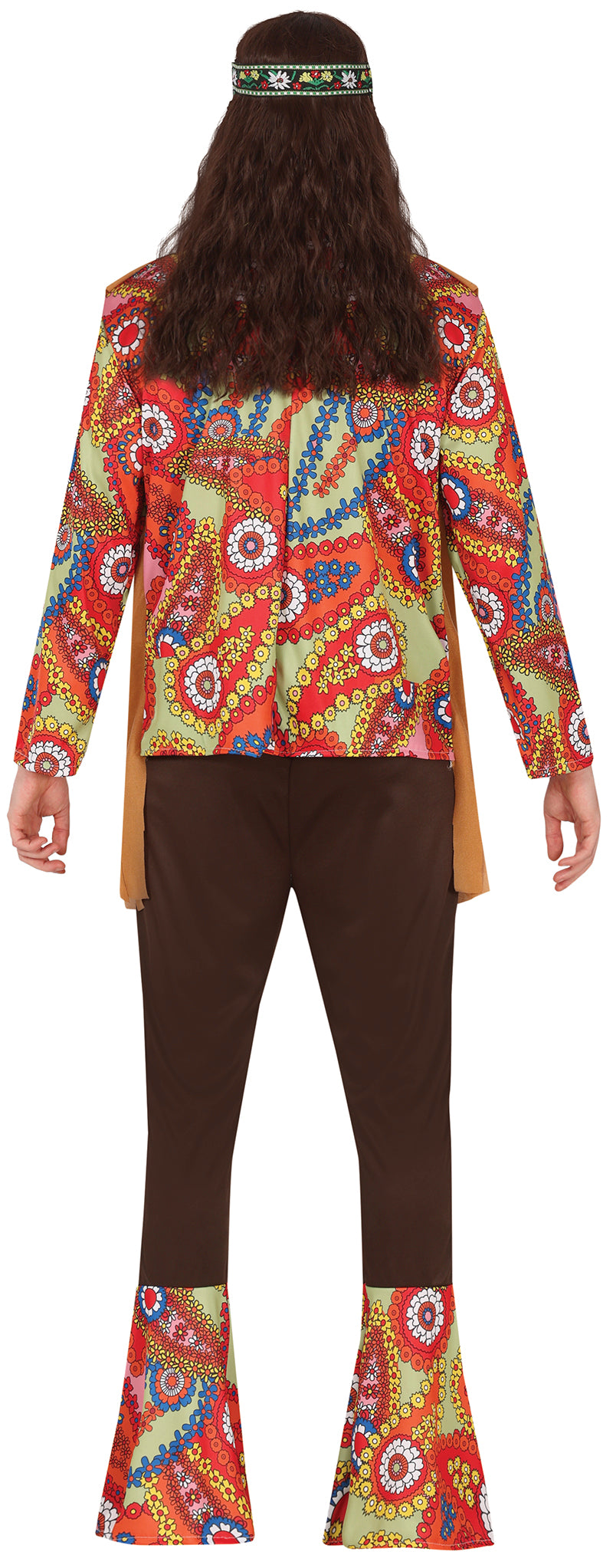 GP80399 – Hippie Festival Retro Flower Power Fransen – Größe: 48 - 50 (M), 54 - 56 (XL) – Farbe: Braun, Ansicht 2