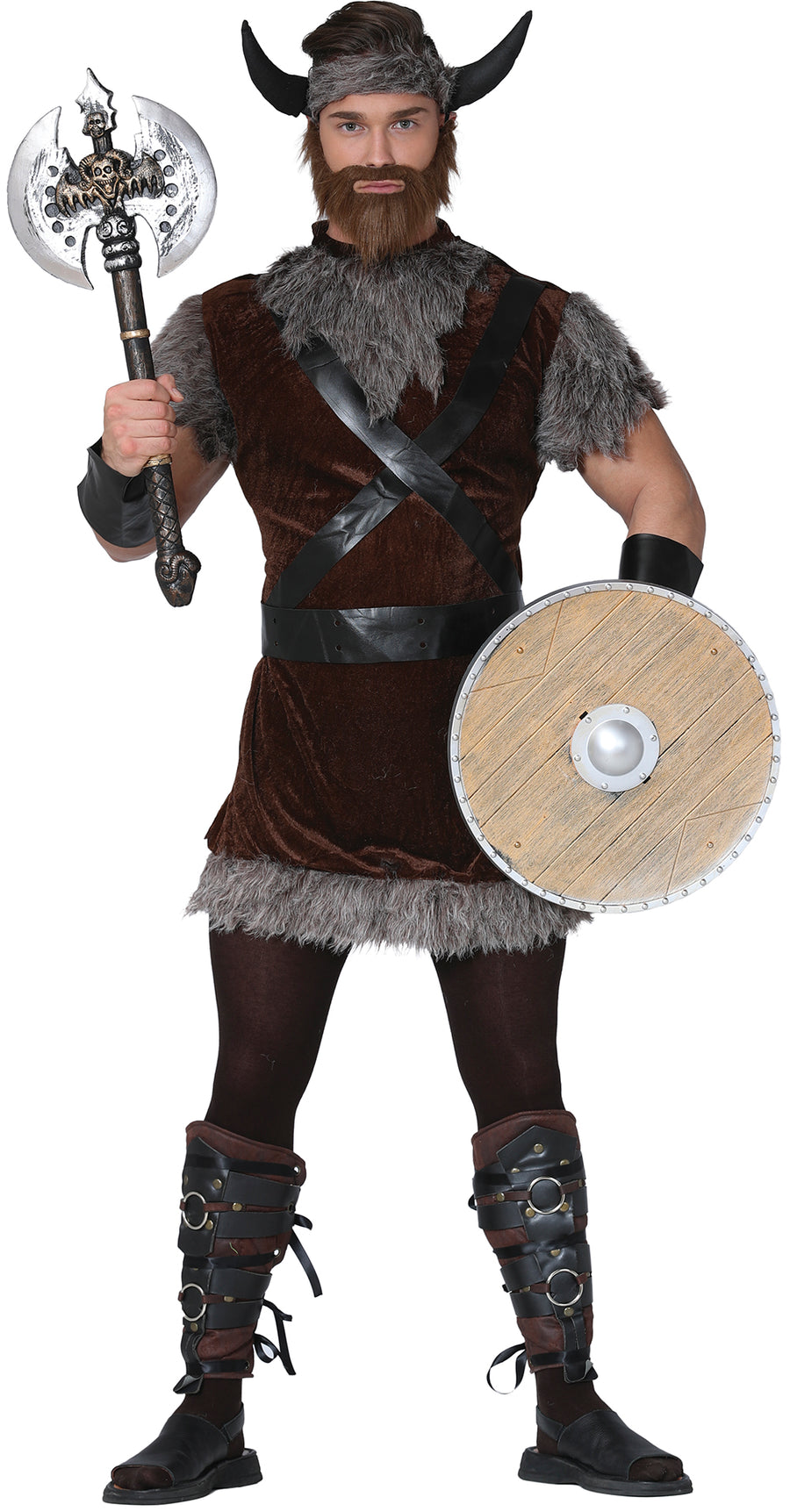 Wikinger Kostüm für Herren mit Hörnern