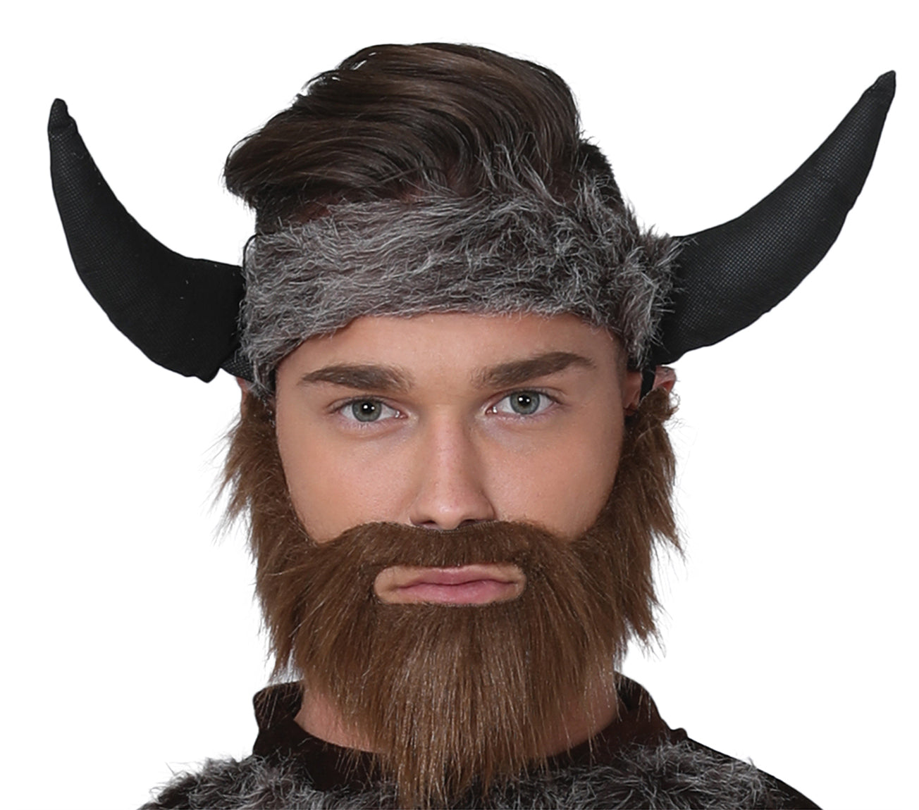 GP80415 – Wikinger Krieger Kostümhelm Hörner – Größe: 52 - 54 (L) – Farbe: Braun