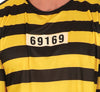 GP80420 – Dieb Kostüm Gestreifte Karnevalsbekleidung – Größe: 52 - 54 (L) – Farbe: Schwarz