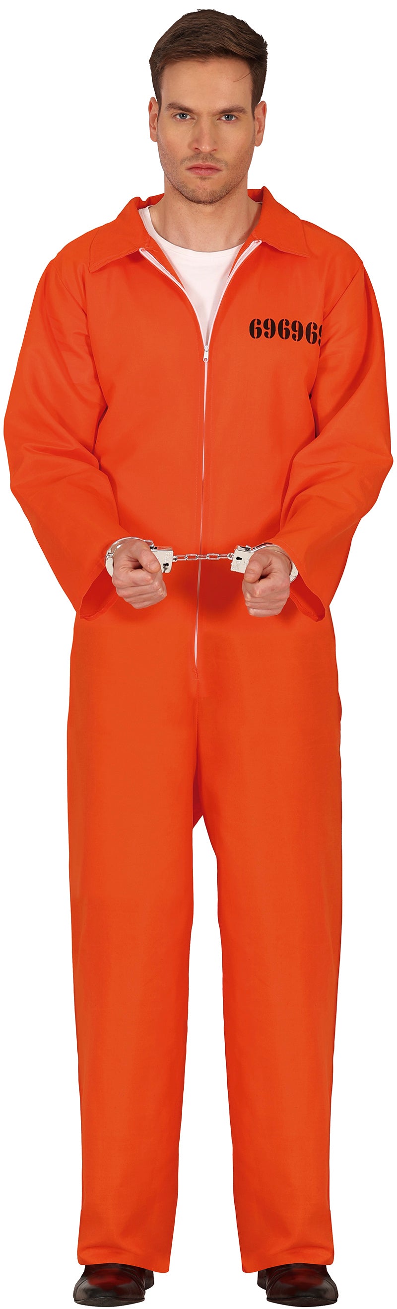 Sträfling Kostüm für Herren orange Overall