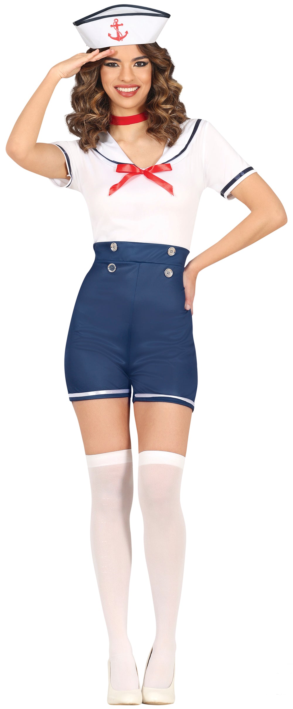 GP80439 – Lotsen Matrosin Karneval Kostüm Vintage – Größe: 42 - 44 (L) – Farbe: Blau