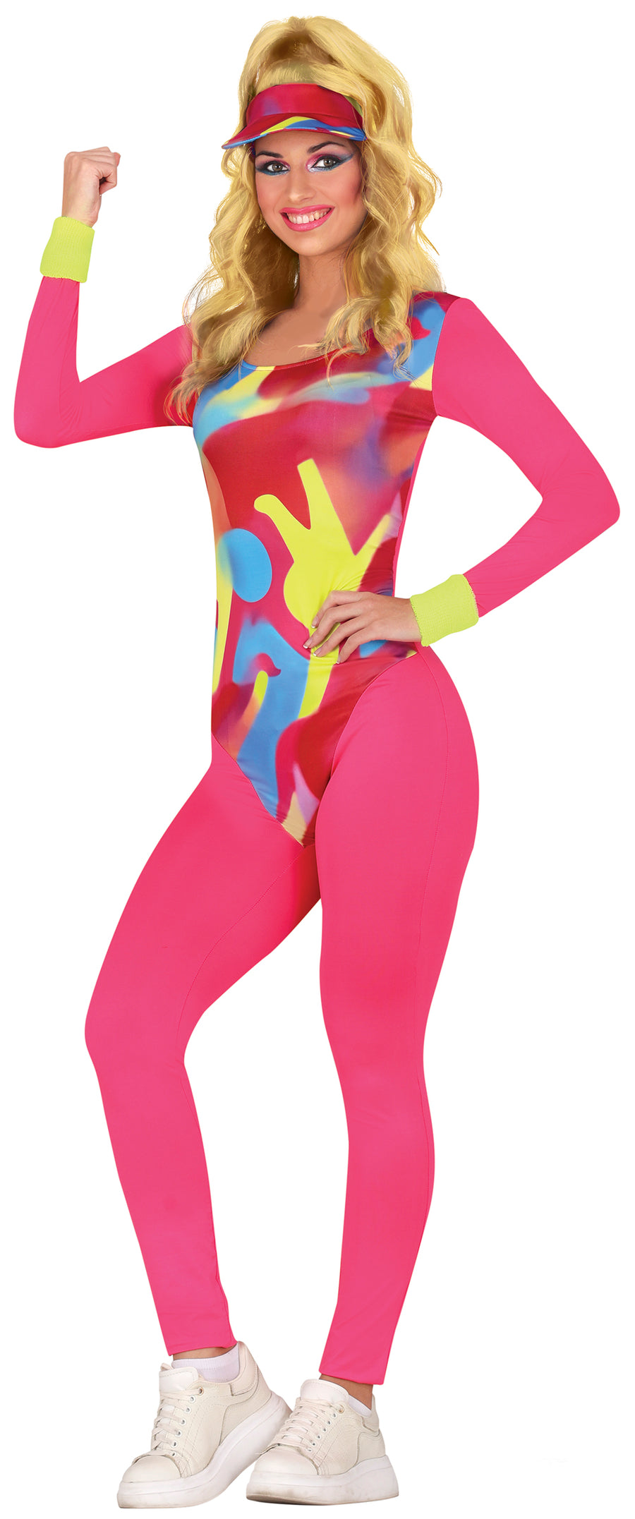 Aerobic Kostüm für Damen pink mit Visor