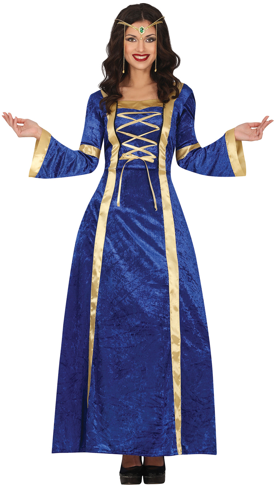 Burgfräulein Kleid für Damen blau Mittelalter
