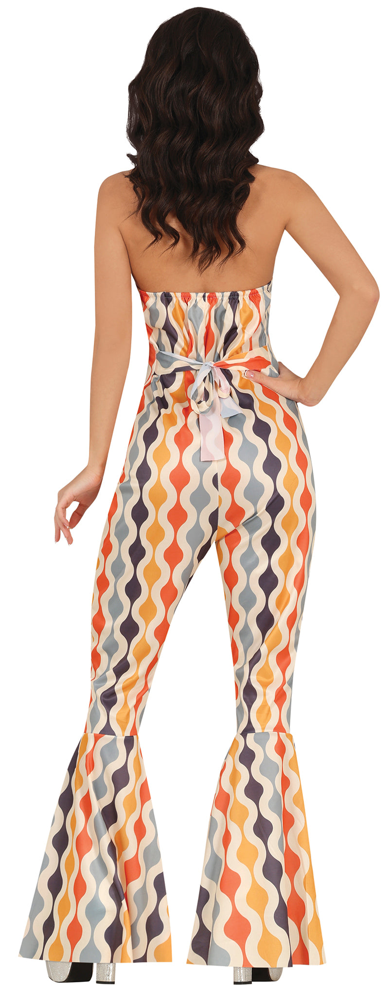 GP80454 – Disco 70s Retro Jumpsuit – Größe: 38 - 40 (M) – Farbe: Mehrfarbig