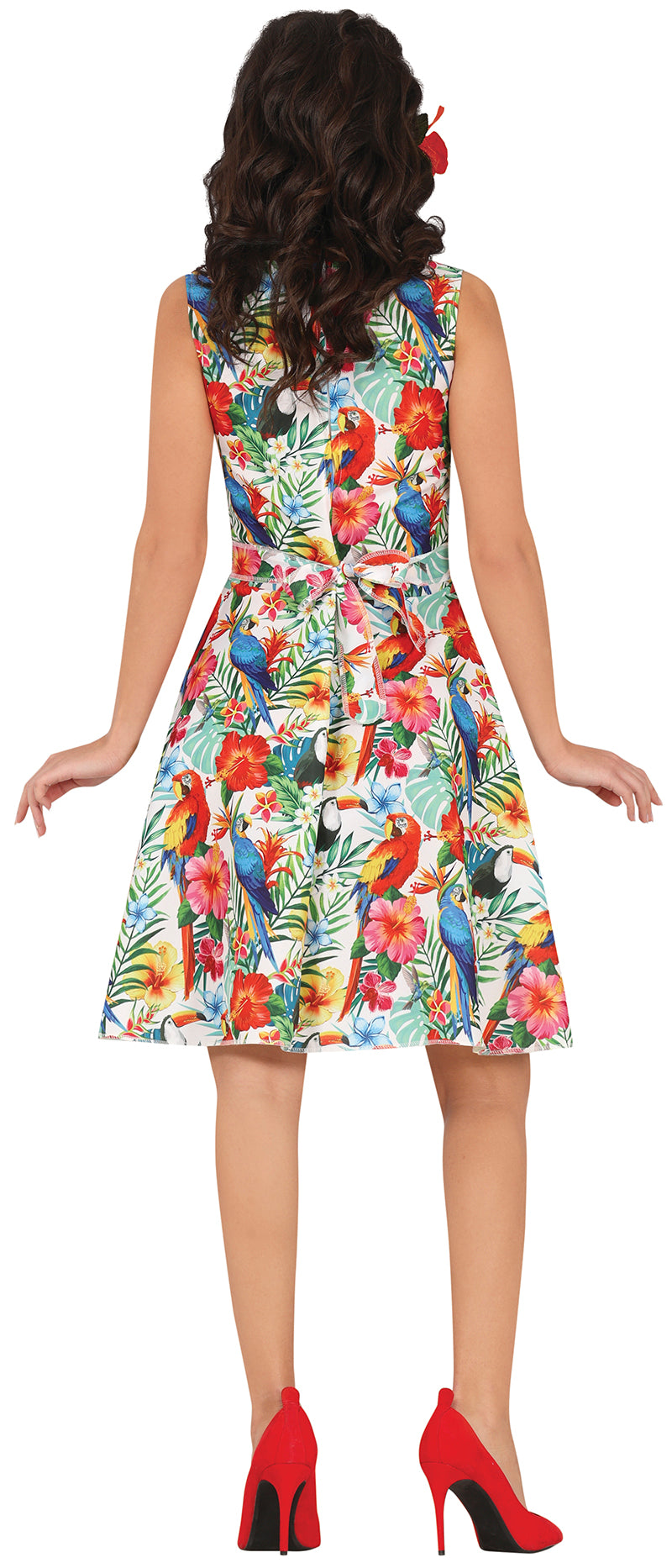 GP80457 – Sommerliche Tropenblüte Kleid Karibik – Größe: 36 - 38 (S) – Farbe: Mehrfarbig