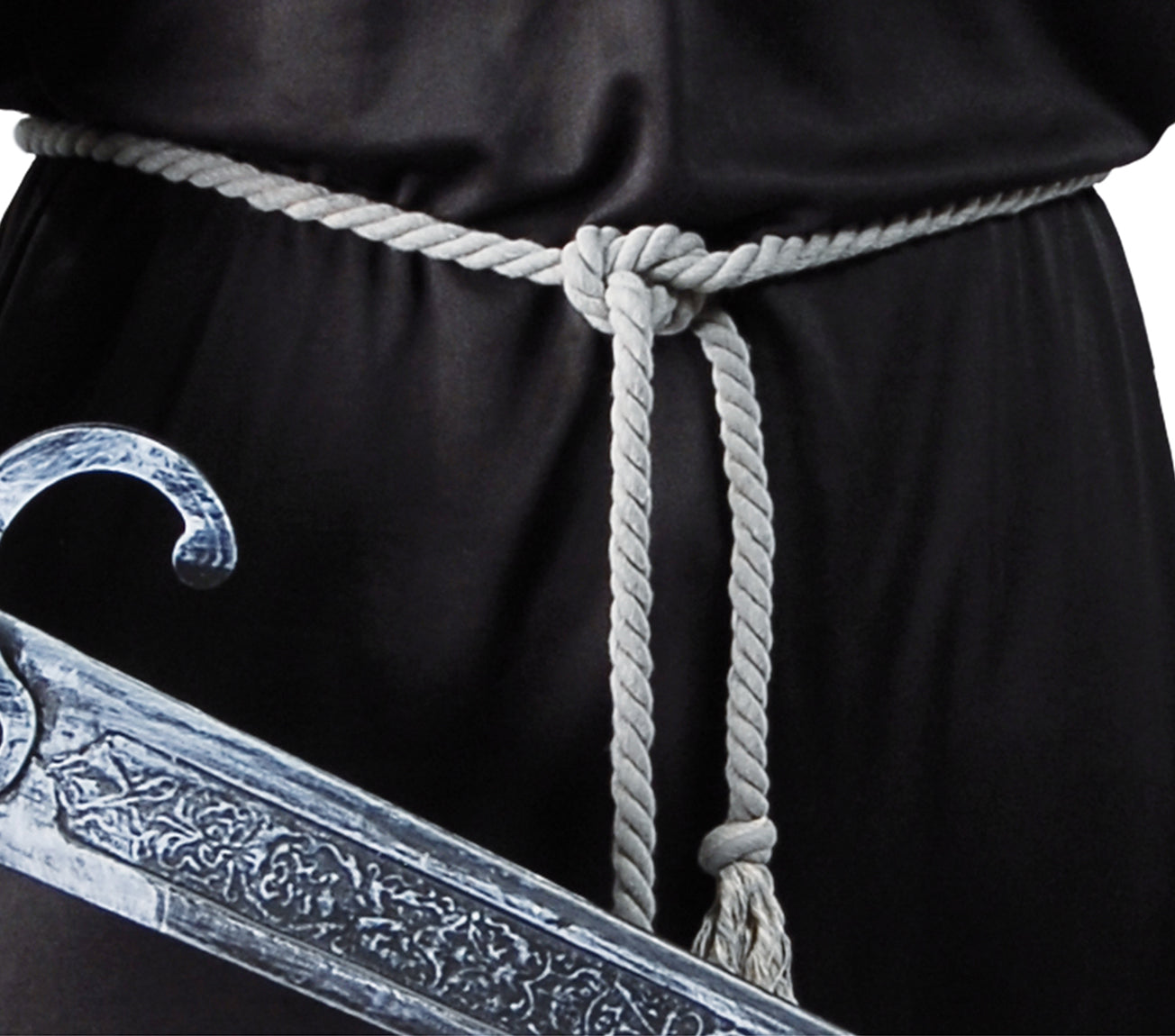 GP80479 – Mittelalter Geist Kapuze Halloween Kostüm – Größe: 52 - 54 (L) – Farbe: Schwarz