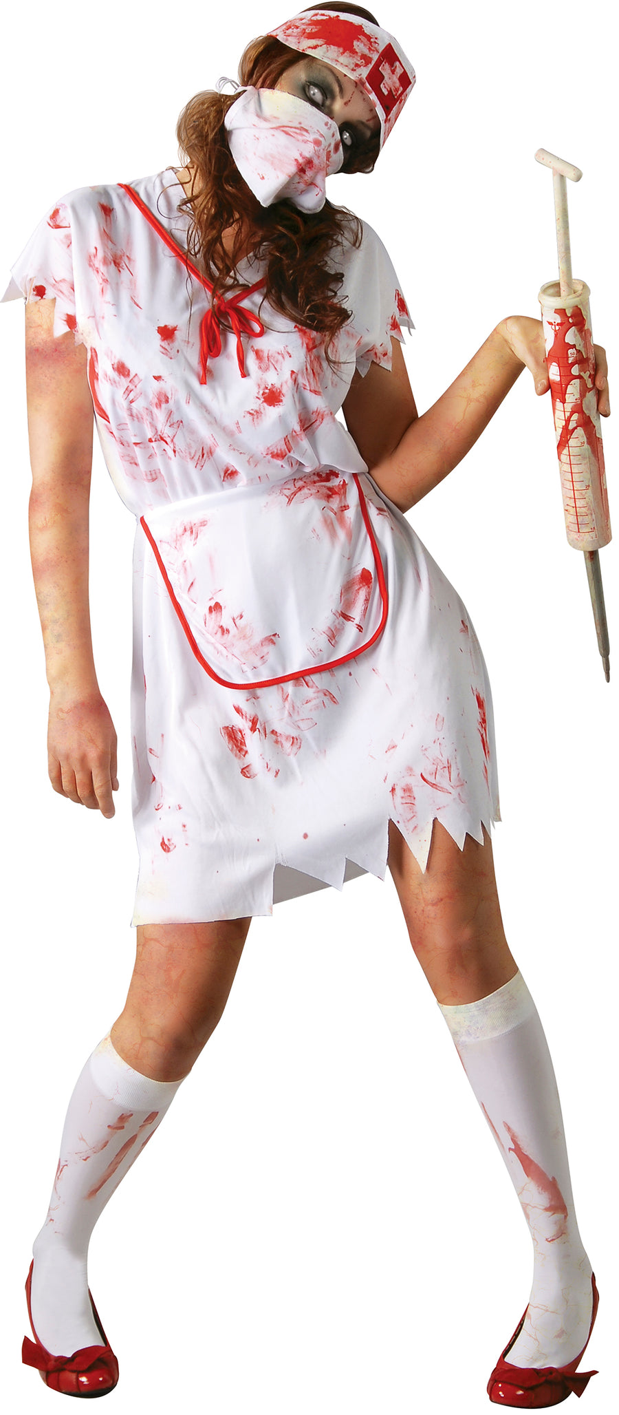 Zombie Krankenschwester Kostüm für Damen weiß