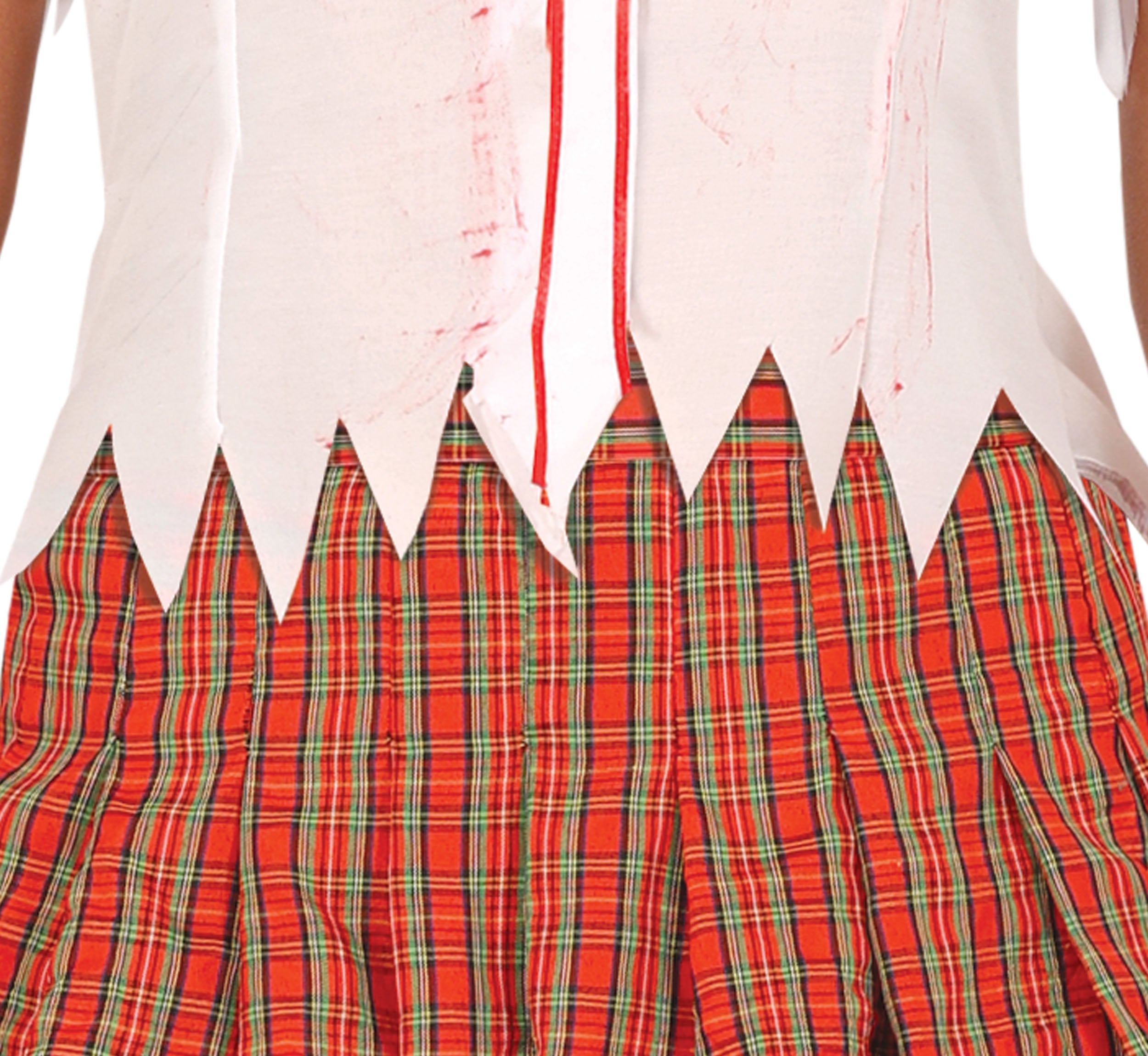 GP80484 – Zombie Schulmädchen Gruseloutfit Halloween – Größe: 38 - 40 (M) – Farbe: Weiß