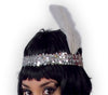 GP80488 – 20S Glamour Flapper Kleid Mit Federn – Größe: 38 - 40 (M) – Farbe: Silber