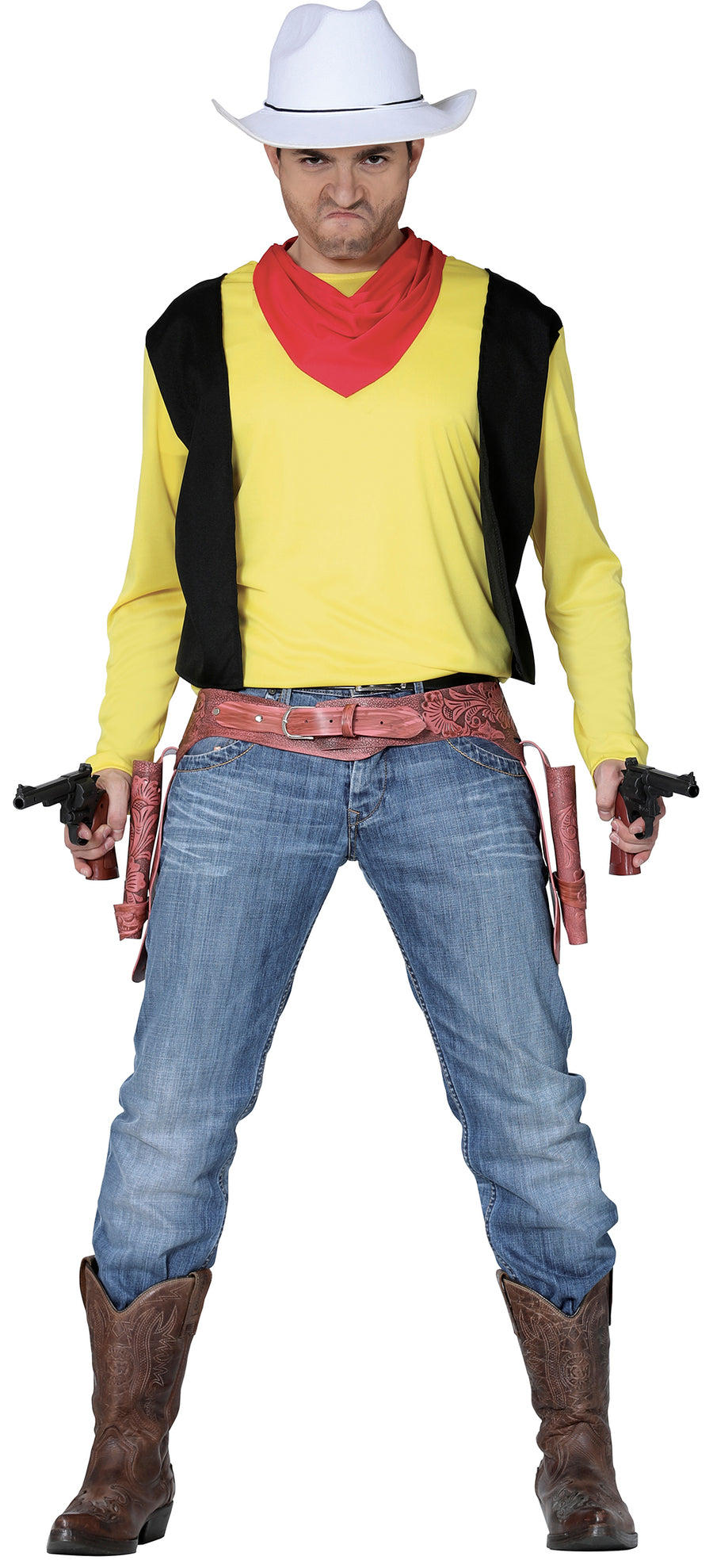 Cowboy Kostüm für Herren gelb mit Halstuch