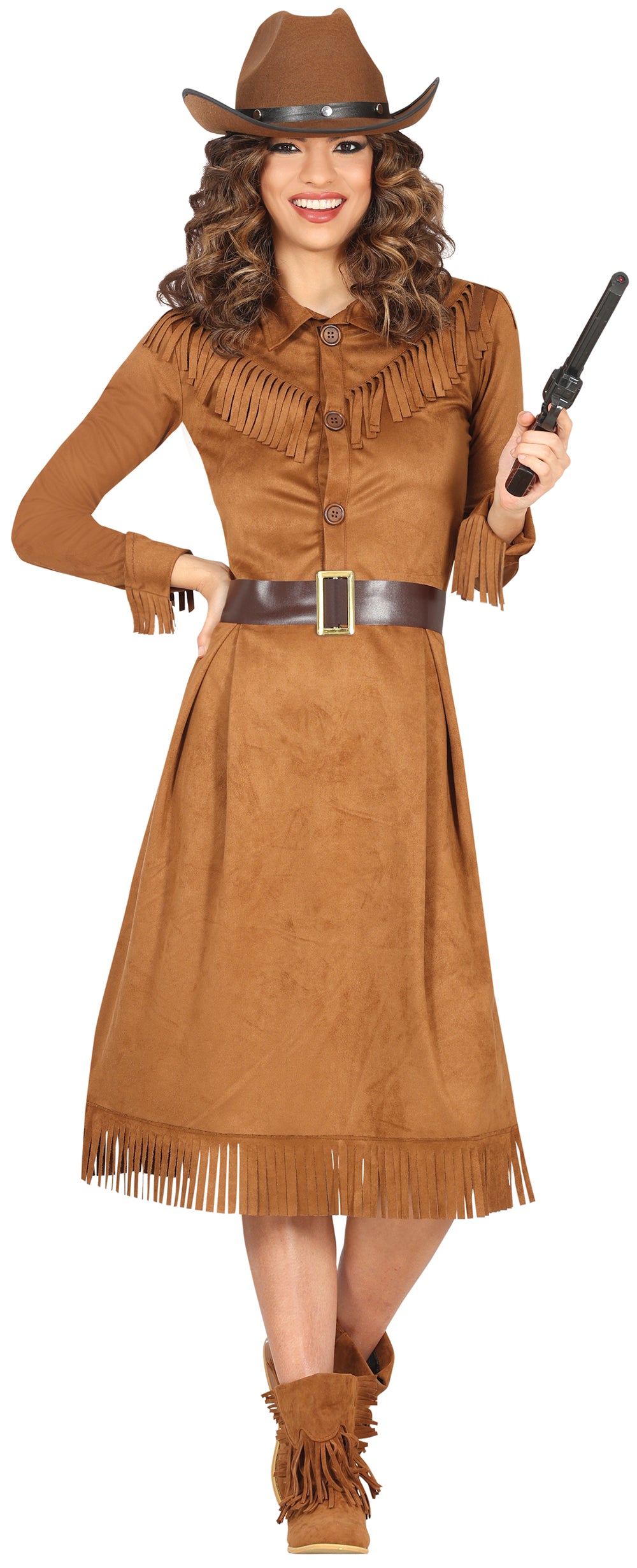GP80564 – Cowboy Abenteuer Kostüm Wild West – Größe: 36 - 38 (S) – Farbe: Braun