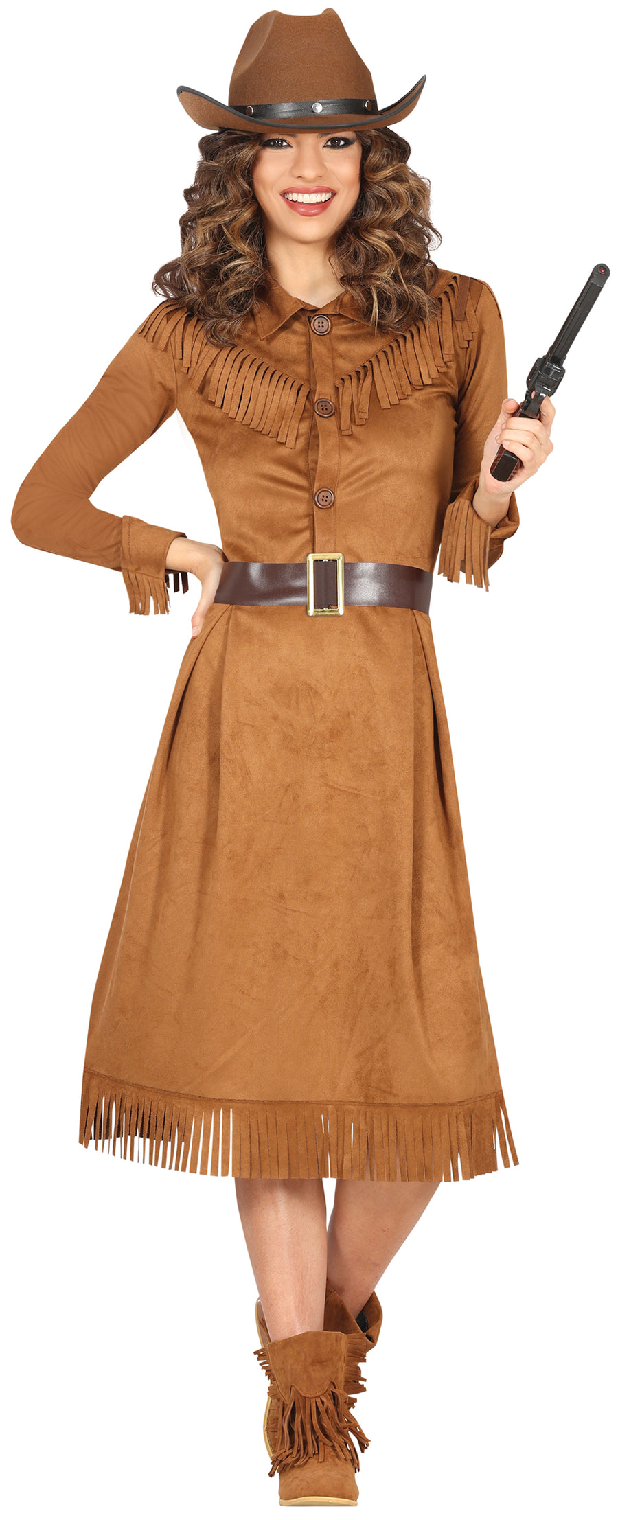 Cowgirl Kostüm für Damen Fransenkleid