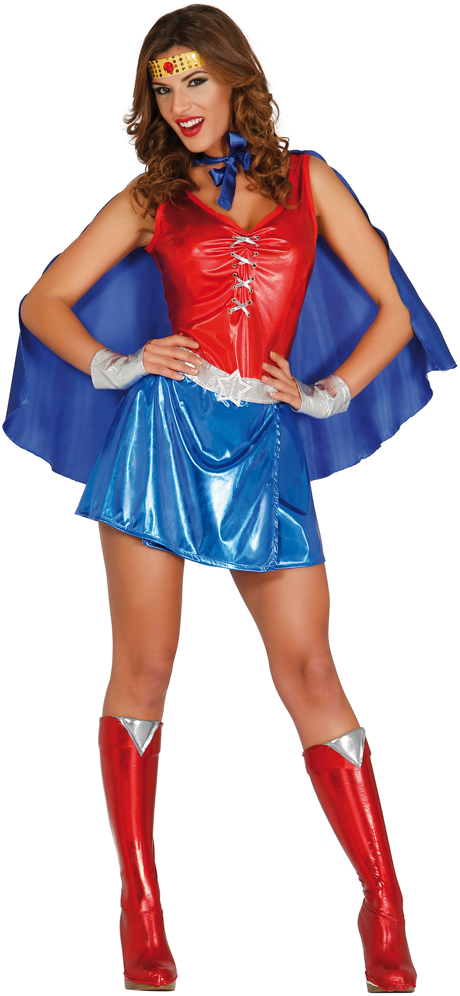 Superheldin Kostüm für Damen mit Umhang
