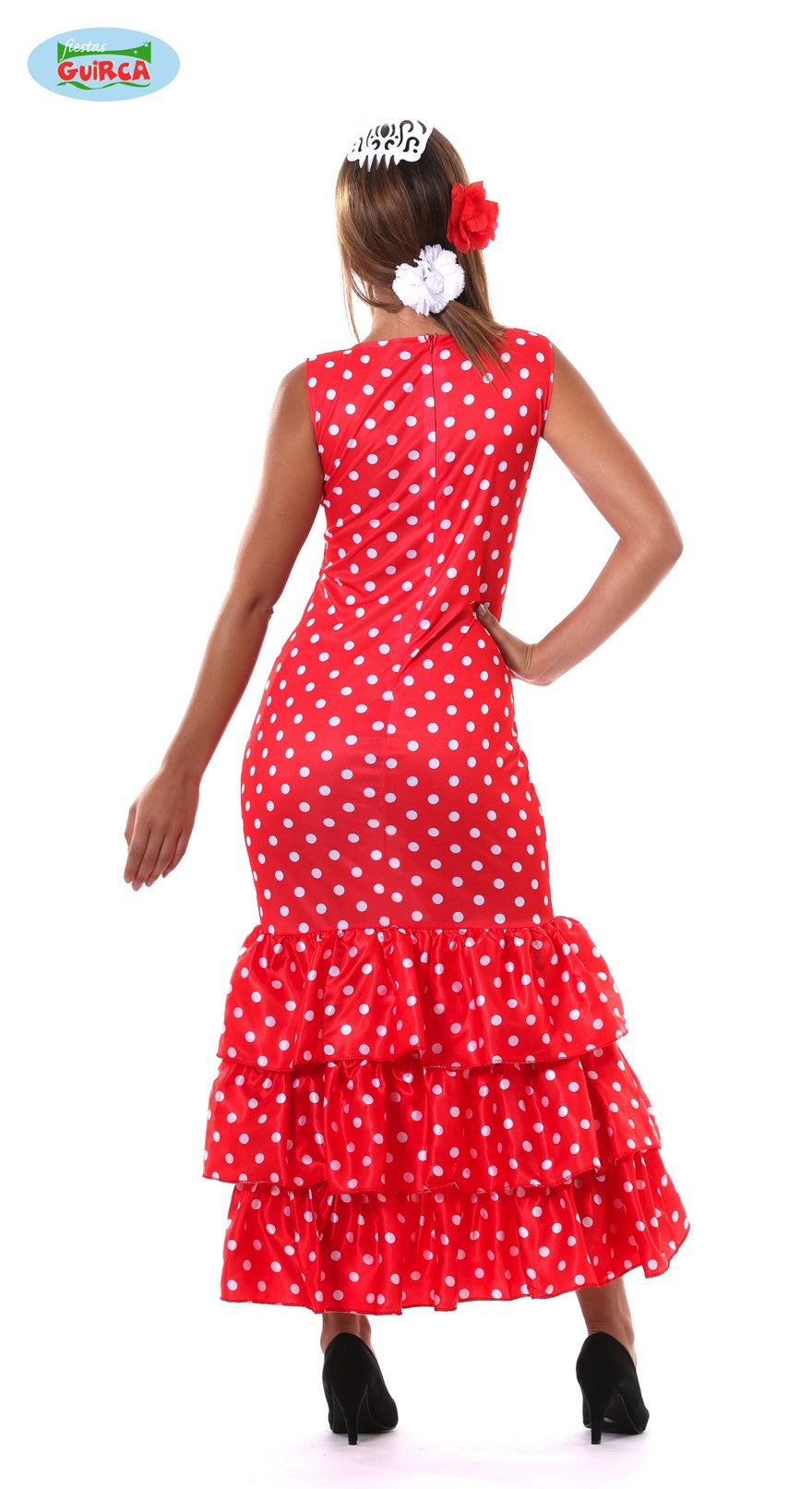 GP80629 – Tänzerin Kleid Kultur Flamenco – Größe: 38 - 40 (M) – Farbe: Rot, Ansicht 2