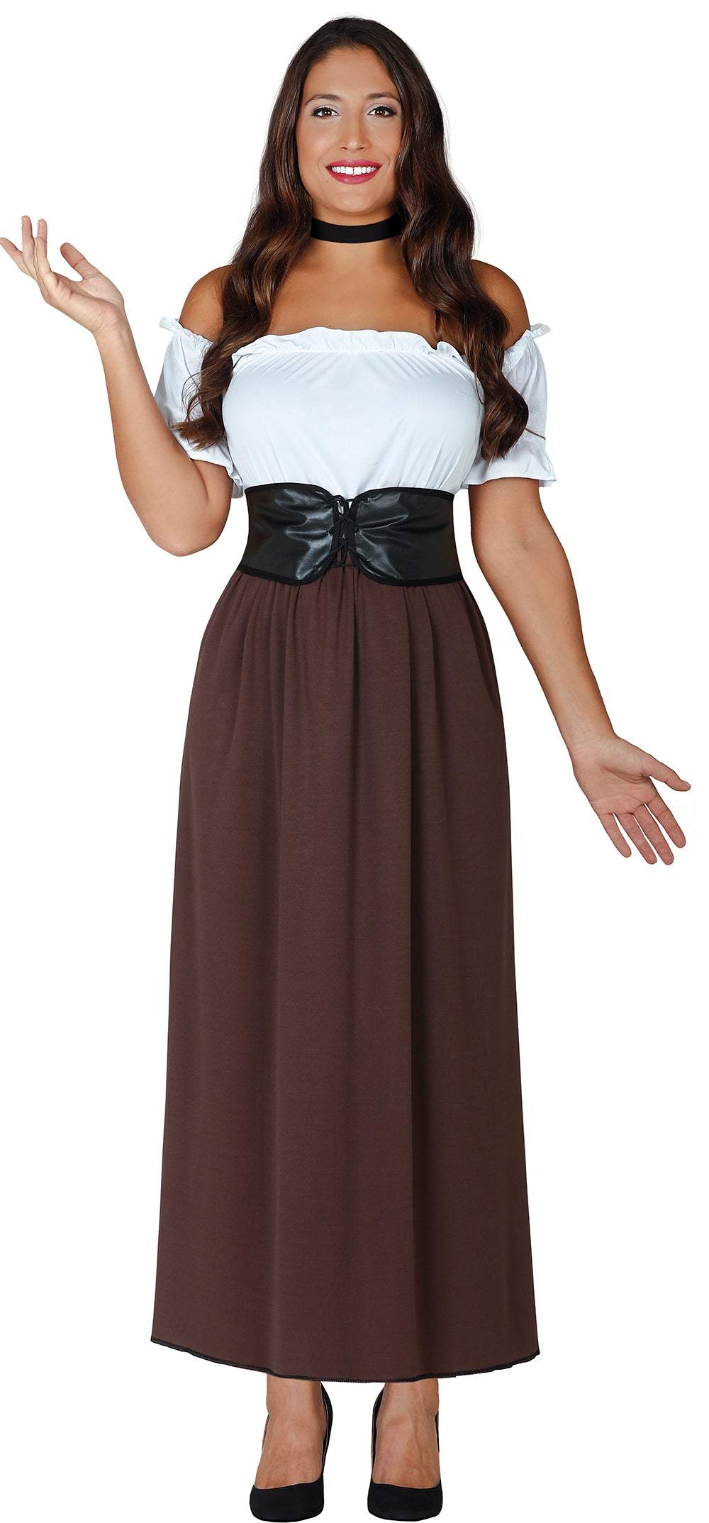 GP80644 – Mittelalterliche Taverne Kostüm Historisch – Größe: 42 - 44 (L), 44 - 46 (XL) – Farbe: Weiß