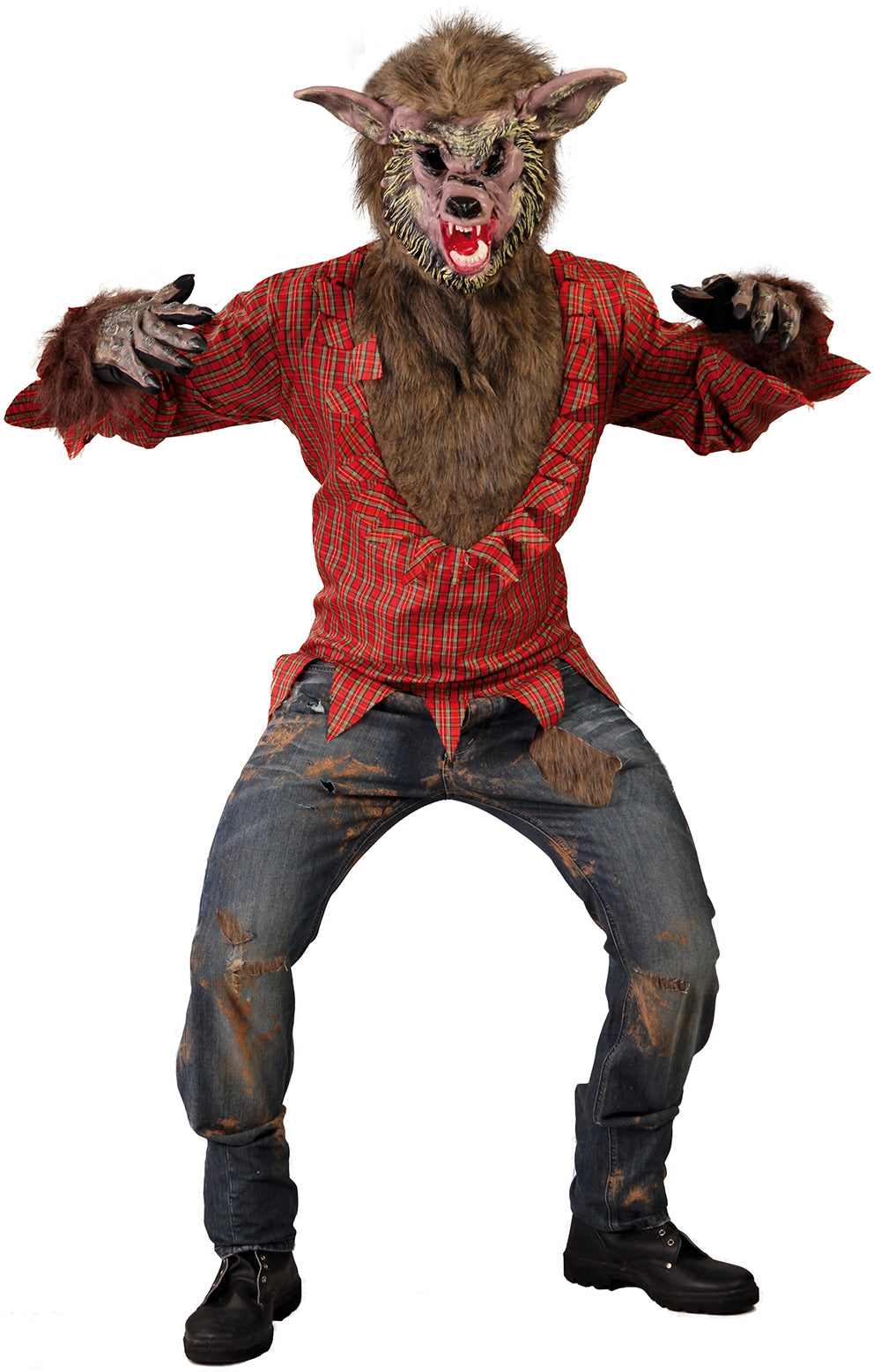 GP80700 – Werwolf Halloween Kostüm Grusel Kreatur – Größe: 52 - 54 (L) – Farbe: Rot