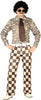GP80763 – 70S Retro Anzug Disco Kostüm – Größe: 52 - 54 (L) – Farbe: Braun