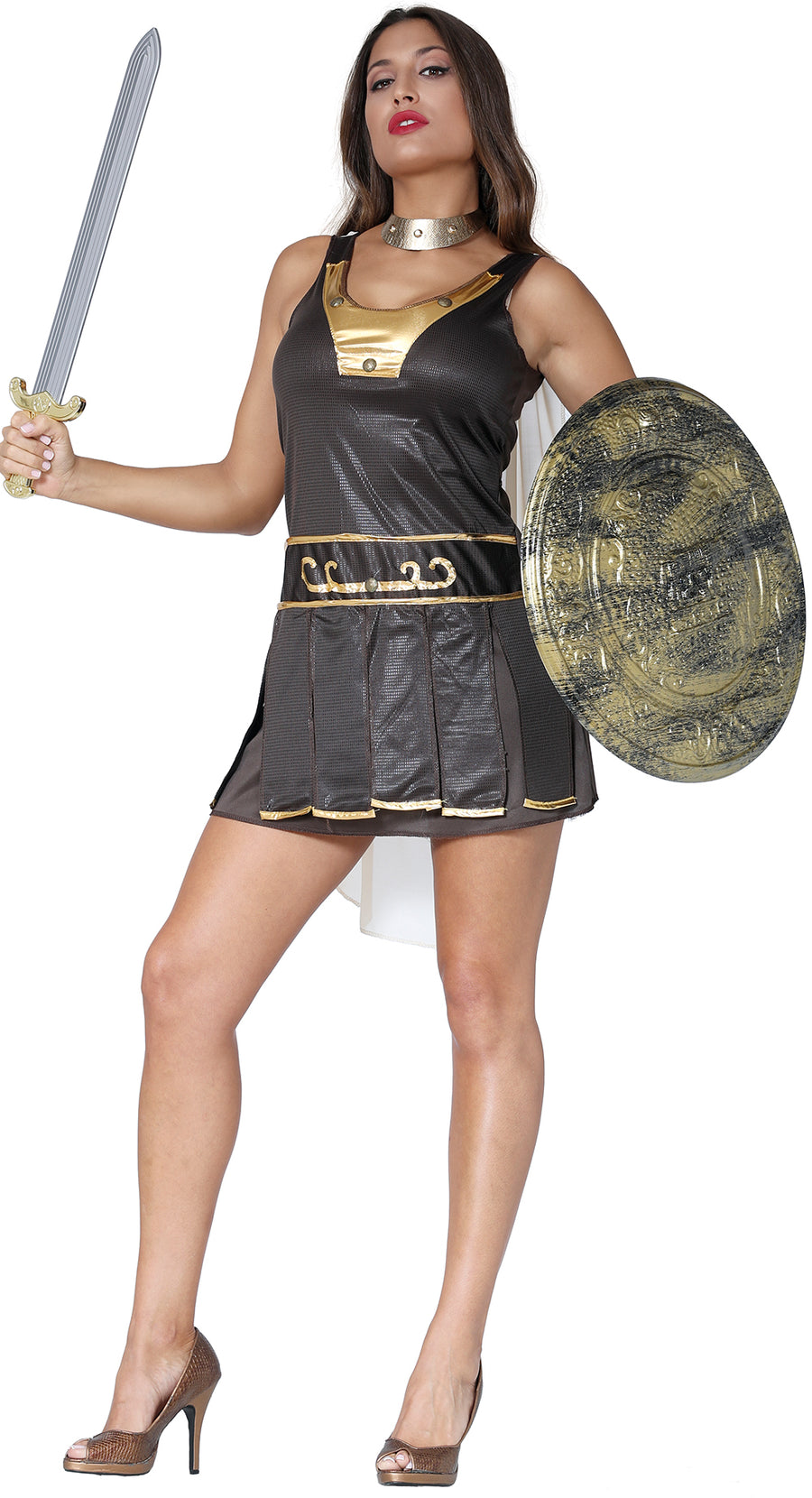 Gladiatorin Kostüm für Damen mit Umhang