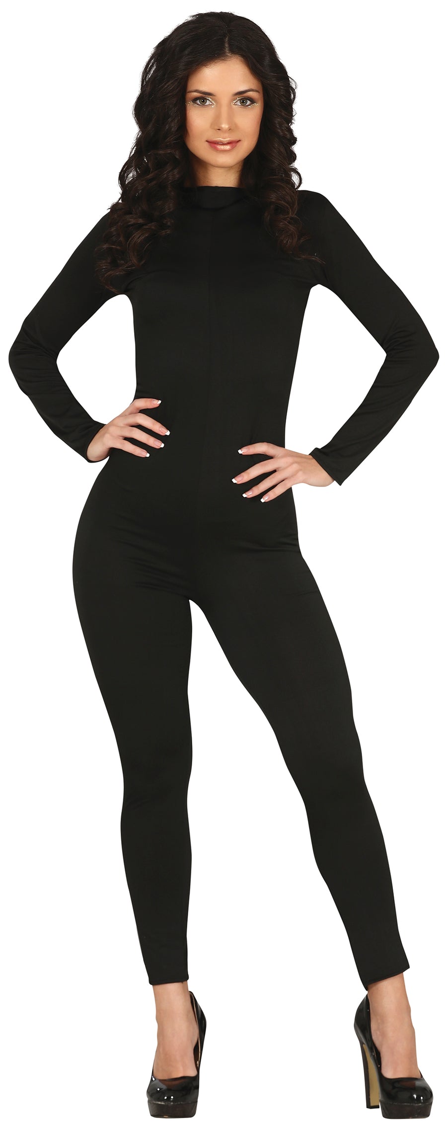 Catsuit für Damen schwarz Ganzkörperanzug