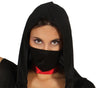 GP80793 – Ninja Kämpfer Abenteuerkostüm Rot – Größe: 36 - 38 (S) – Farbe: Schwarz