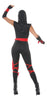 GP80793 – Ninja Kämpfer Abenteuerkostüm Rot – Größe: 38 - 40 (M) – Farbe: Schwarz