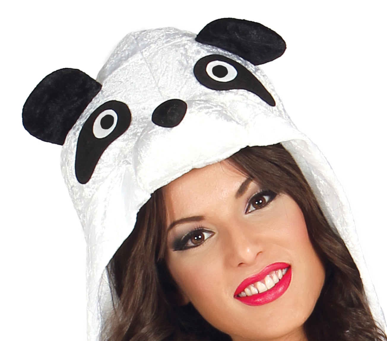 GP80835 – Tierisches Panda Kostüm Elegant Kapuze – Größe: 38 - 40 (M) – Farbe: Schwarz