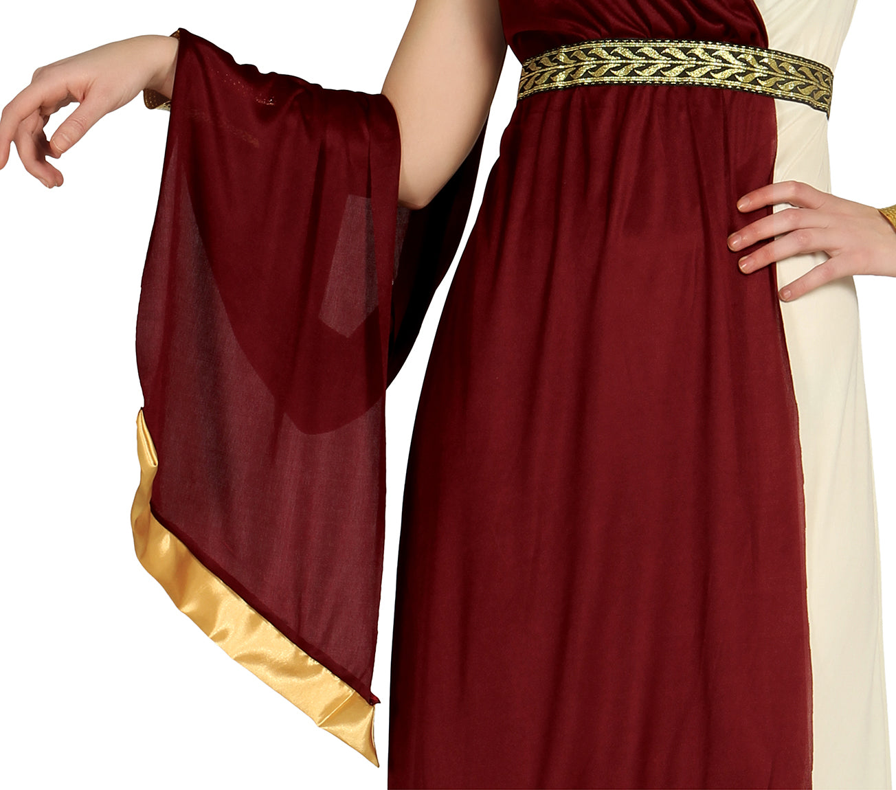 GP80853 – Römische Göttin Toga Kostüm Karneval – Größe: 42 - 44 (L) – Farbe: Rot