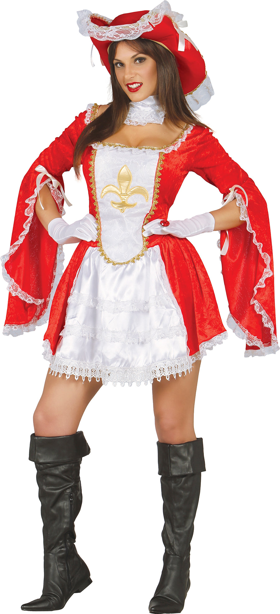 Musketierin Kostüm für Damen mit Hut