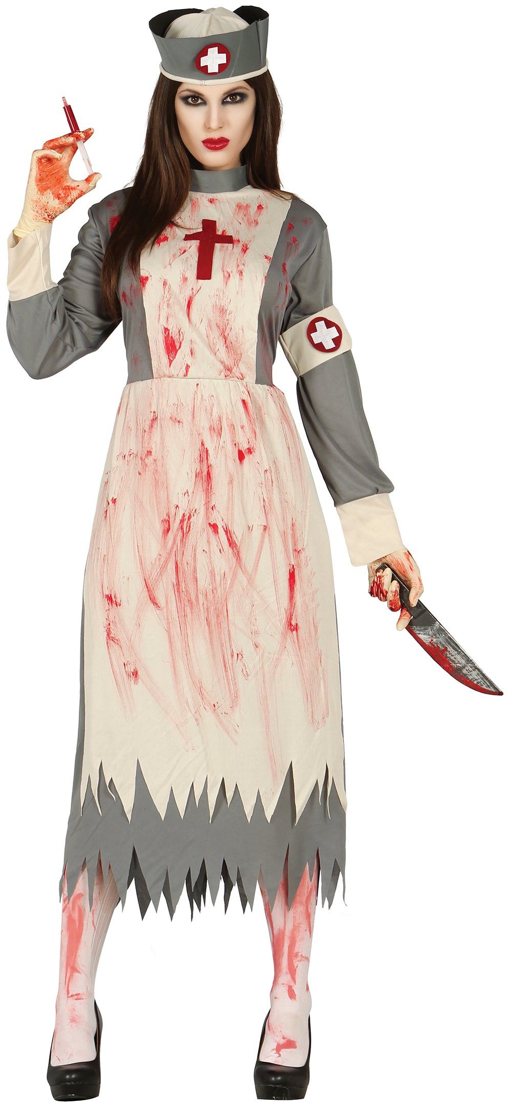 GP80927 – Zombie Krankenschwester Halloween – Größe: 42 - 44 (L) – Farbe: Grau