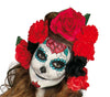 GP80937 – Mexikanischer Skelett Halloween Blumenkunst – Größe: 38 - 40 (M) – Farbe: Schwarz