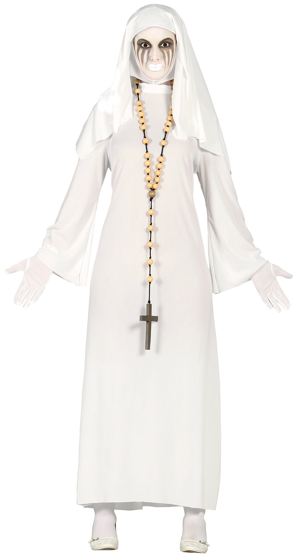 GP80939 – Halloween Geistliche Erscheinung Nonne – Größe: 42 - 44 (L) – Farbe: Weiß