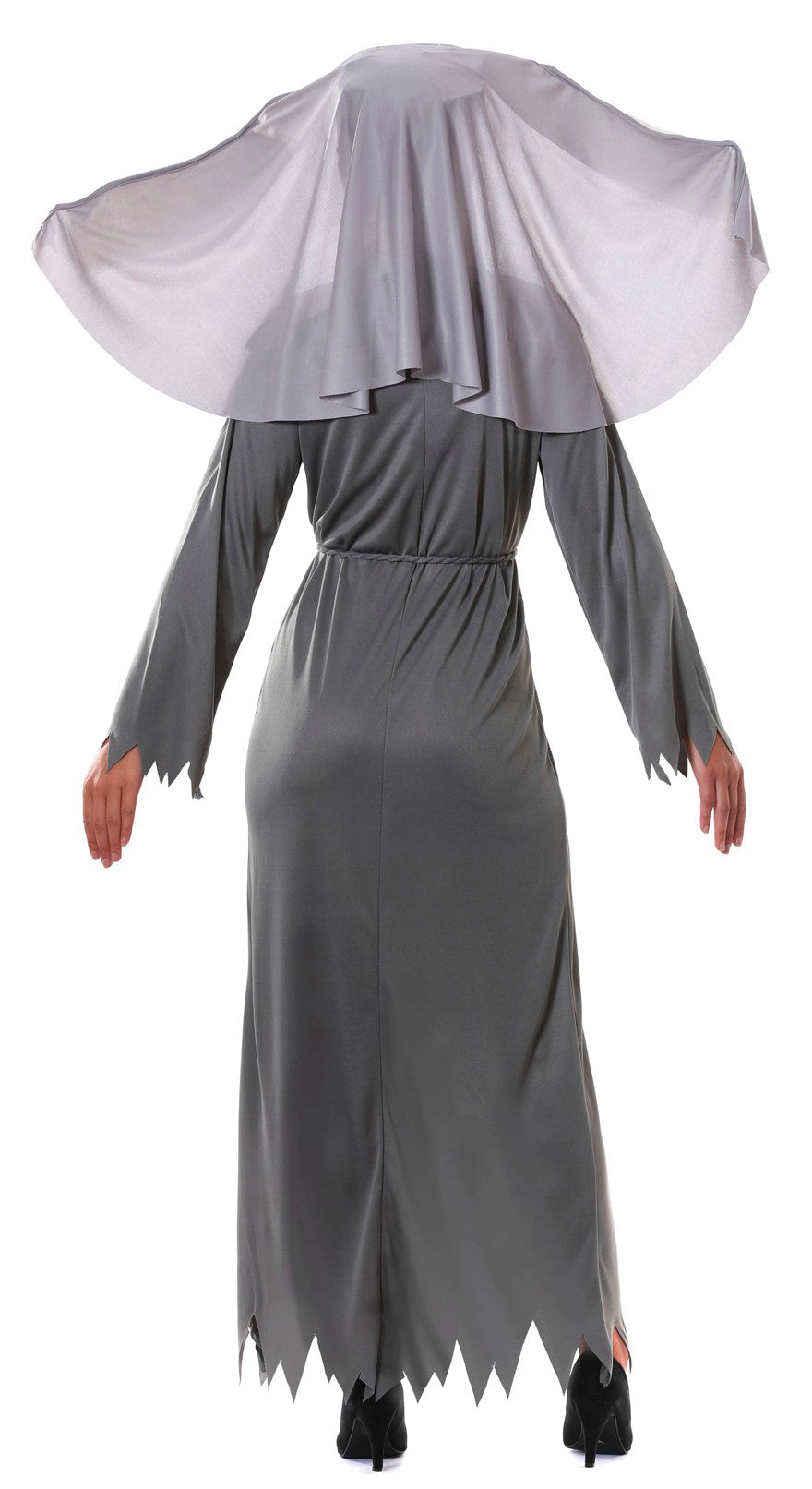 GP80947 – Halloween Nonne Dunkles Mysterium Kostümgeist – Größe: 42 - 44 (L) – Farbe: Grau, Ansicht 2